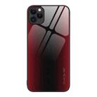 For iPhone 11 Pro Max Texture Gradient Glass TPU Phone Case (Red) - 1