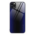 For iPhone 11 Pro Max Texture Gradient Glass TPU Phone Case (Dark Blue) - 1