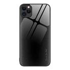 For iPhone 11 Pro Max Texture Gradient Glass TPU Phone Case (Black) - 1