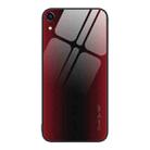 For iPhone XR Texture Gradient Glass TPU Phone Case(Red) - 1