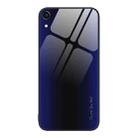 For iPhone XR Texture Gradient Glass TPU Phone Case(Dark Blue) - 1