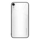 For iPhone XR Texture Gradient Glass TPU Phone Case(White) - 1