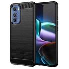 For Motorola Edge 30 Brushed Texture Carbon Fiber TPU Phone Case(Black) - 1