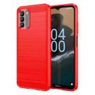 For Nokia G400 5G Brushed Texture Carbon Fiber TPU Phone Case(Red) - 1