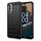 For Nokia G400 5G Brushed Texture Carbon Fiber TPU Phone Case(Black) - 1