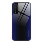 For Huawei Nzone S7 Pro 5G Texture Gradient Glass TPU Phone Case(Dark Blue) - 1