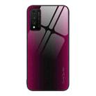 For Huawei Nzone S7 Pro 5G Texture Gradient Glass TPU Phone Case(Rose Red) - 1