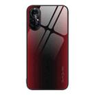 For Huawei nova 8 Pro Texture Gradient Glass TPU Phone Case(Red) - 1