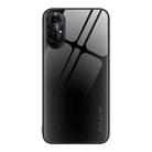 For Huawei nova 8 Pro Texture Gradient Glass TPU Phone Case(Black) - 1