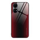 For Huawei P50 Pro Texture Gradient Glass TPU Phone Case(Red) - 1