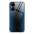 For Huawei P50 Pro Texture Gradient Glass TPU Phone Case(Blue) - 1