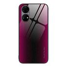 For Huawei P50 Pro Texture Gradient Glass TPU Phone Case(Rose Red) - 1