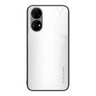For Huawei P50 Pro Texture Gradient Glass TPU Phone Case(White) - 1