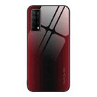 For Huawei Enjoy 20 SE Texture Gradient Glass TPU Phone Case(Red) - 1