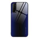 For Huawei Enjoy 20 SE Texture Gradient Glass TPU Phone Case(Dark Blue) - 1