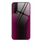 For Huawei Enjoy 20 SE Texture Gradient Glass TPU Phone Case(Rose Red) - 1