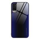 For Huawei Maimang 10 Texture Gradient Glass TPU Phone Case(Dark Blue) - 1