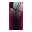 For Huawei Maimang 10 Texture Gradient Glass TPU Phone Case(Rose Red) - 1