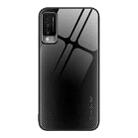 For Huawei Maimang 10 Texture Gradient Glass TPU Phone Case(Black) - 1