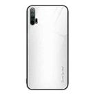 For Honor 20 Pro Texture Gradient Glass TPU Phone Case(White) - 1