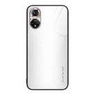 For Honor 50 Texture Gradient Glass TPU Phone Case(White) - 1