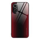 For Honor 50 SE Texture Gradient Glass TPU Phone Case(Red) - 1