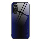 For Honor 50 SE Texture Gradient Glass TPU Phone Case(Dark Blue) - 1