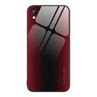 For Honor Play 3e Texture Gradient Glass TPU Phone Case(Red) - 1