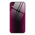 For Honor Play 3e Texture Gradient Glass TPU Phone Case(Rose Red) - 1