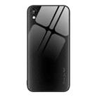 For Honor Play 3e Texture Gradient Glass TPU Phone Case(Black) - 1