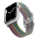 Frosted Translucent Silicone Watch Band For Apple Watch Ultra 49mm / Series 8&7 45mm / SE 2&6&SE&5&4 44mm / 3&2&1 42mm(Black Rainbow) - 1