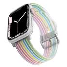 Frosted Translucent Silicone Watch Band For Apple Watch Series 8&7 41mm / SE 2&6&SE&5&4 40mm / 3&2&1 38mm(Transparent Rainbow) - 1