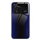 For Xiaomi Poco M4 Pro Texture Gradient Glass TPU Phone Case(Dark Blue) - 1