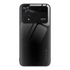 For Xiaomi Poco M4 Pro Texture Gradient Glass TPU Phone Case(Black) - 1