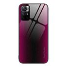 For Xiaomi Poco M4 Pro 5G Texture Gradient Glass TPU Phone Case(Rose Red) - 1