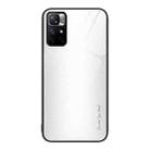 For Xiaomi Poco M4 Pro 5G Texture Gradient Glass TPU Phone Case(White) - 1