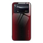 For Xiaomi Poco X4 Pro 5G Texture Gradient Glass TPU Phone Case(Red) - 1