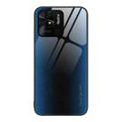 For Xiaomi Redmi 10C Texture Gradient Glass TPU Phone Case(Blue) - 1