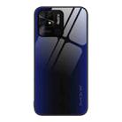 For Xiaomi Redmi 10C Texture Gradient Glass TPU Phone Case(Dark Blue) - 1