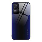 For Xiaomi Redmi K50 Texture Gradient Glass TPU Phone Case(Dark Blue) - 1