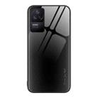 For Xiaomi Redmi K50 Texture Gradient Glass TPU Phone Case(Black) - 1