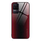 For Xiaomi Redmi K50 Pro Texture Gradient Glass TPU Phone Case(Red) - 1