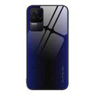 For Xiaomi Redmi K50 Pro Texture Gradient Glass TPU Phone Case(Dark Blue) - 1
