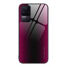 For Xiaomi Redmi K50 Pro Texture Gradient Glass TPU Phone Case(Rose Red) - 1