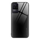For Xiaomi Redmi K50 Pro Texture Gradient Glass TPU Phone Case(Black) - 1