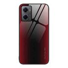 For Xiaomi Redmi Note 11E Texture Gradient Glass TPU Phone Case(Red) - 1