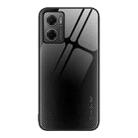 For Xiaomi Redmi Note 11E Texture Gradient Glass TPU Phone Case(Black) - 1