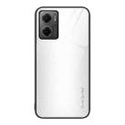 For Xiaomi Redmi Note 11E Texture Gradient Glass TPU Phone Case(White) - 1