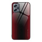 For Xiaomi Redmi Note 11T Pro Texture Gradient Glass TPU Phone Case(Red) - 1