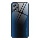 For Xiaomi Redmi Note 11T Pro Texture Gradient Glass TPU Phone Case(Blue) - 1
